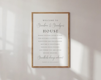 Welcome to Grandma & Grandpa&#39;s House, Grandparent Gift, Grandparents House Printable, Grandma Gift, Grandpa Gift, Wall Art, Entryway Prints
