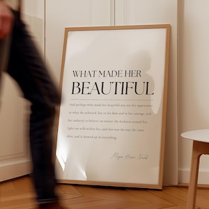 Was sie so schön machte, Morgan Harper Nichols, Frauen Zitat Wandkunst, Inspirational Wandkunst, Frauen Geschenk, Mädchen Schlafzimmer Zitat, Schlafzimmer Druck