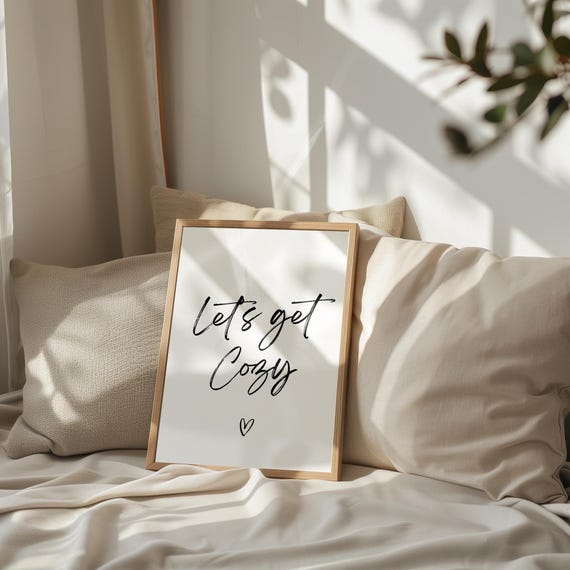 Let's Get Cozy Printable, Cozy Wall Art, Fall Wall Art, Cozy Home Decor, Autumn Prints, Cozy Vibes, Autumn Quote, Fall Printable, Fall Decor
