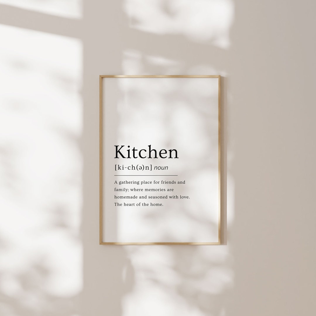 Kitchen Definition Printable, Kitchen Definition Wall Art, Minimal