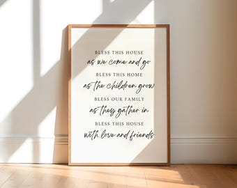 Bless This House, House Blessing, Home Entryway Printable, Christian Entryway Wall Art, Family Sign, Home Quote Family Quote Bless This Home