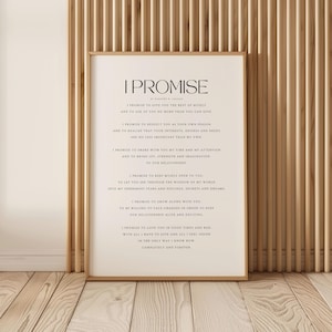 I Promise, Dorothy R. Colgan Poem, Wedding Vows, Marriage Poem Print, Wedding Gift, Love Poem Wall Art, Master Bedroom Print, Love Quote Art