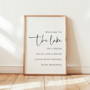 Framed Small - Welcome To The Lake By Beth Albert - Green main image 1