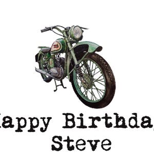 Carte d'anniversaire personnalisée moto classique vintage BSA Bantam D1