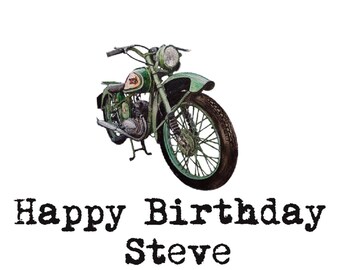 Personalised BSA Bantam D1 Vintage Classic Motorbike Custom Birthday Card