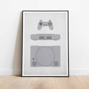 Póster de Playstation, decoración de consola de juegos vintage, perfecto para cueva de hombre, habitación para niños, sala de juegos. Regalo para entusiastas de los juegos. DESCARGA DIGITAL