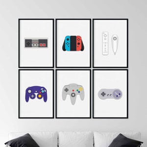 Retro Game Controller Prints: Console Gaming Poster (Digital Download)