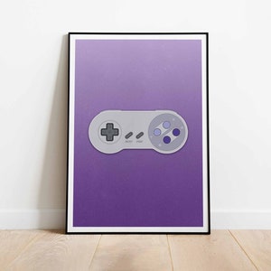 SNES Controller Poster: Retro Gaming Room Wall Art (Digital Download)