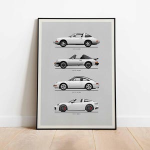 Porsche Targa Poster, Porsche Druck. Auto Poster. Wohnkultur, Wandkunst Kinderzimmerdekor, Geschenk für Autoliebhaber. (Ungerahmt)