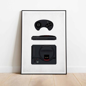 Sega Genesis Poster: Vintage Game Console Art (Digital Download)