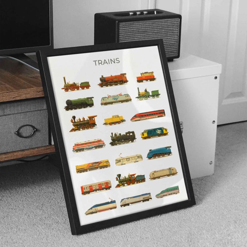 Train Poster: Locomotive Print, Rail Transport Wall Art (unframed) - Etsy
