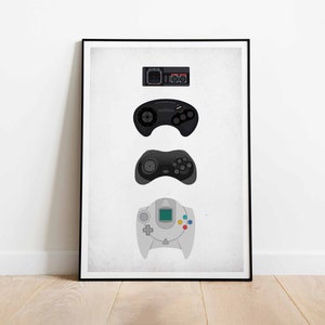 Sega-Controller-Poster. Retro-Spielekonsolen-Druck. Sega Generations, Vintage-Videospielkunst, tolle Inneneinrichtung, Gaming-Geschenk. DIGITALER DOWNLOAD