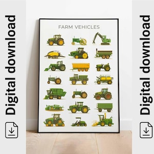 Wydruk z traktorem John Deere: Sztuka gospodarstwa rolnego z traktorem (pobranie cyfrowe)