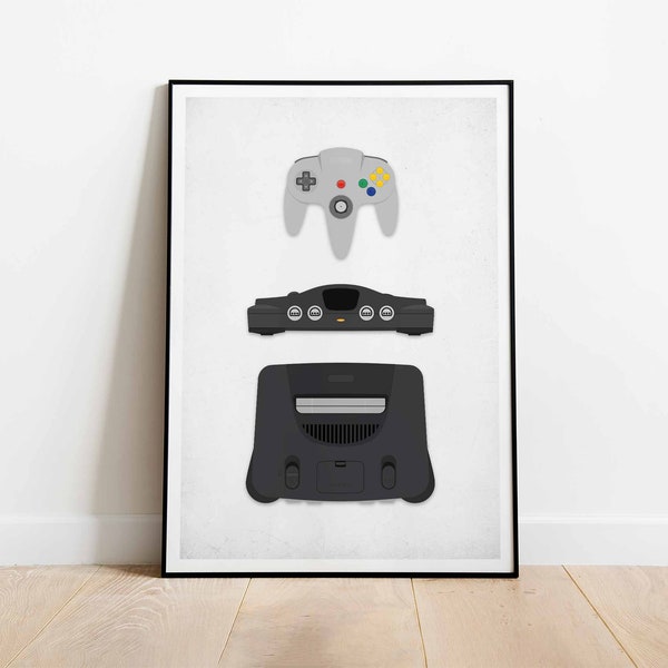 N64 Video Game Console Poster. Wall Art For Man Cave, Kids Room, Gaming Room. Gift For Gaming Enthusiast. DIGITAL DOWNLOAD