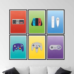 Game Console Controller Art Prints: Geeky Gaming Room Decor (Digital Download)