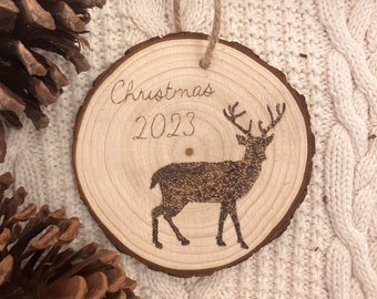 Christmas Deer/Reindeer Wood Burned Ornament/Coaster/Wall Hanging