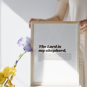 The Lord Is My Shepherd | Christian Wall Art | Poster Print