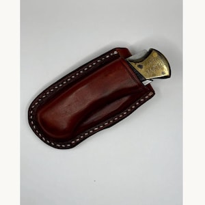 Vertical and horizontal leather sheath for Buck 112