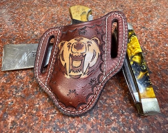 Leder-Messerscheide für Trapper Style Messer