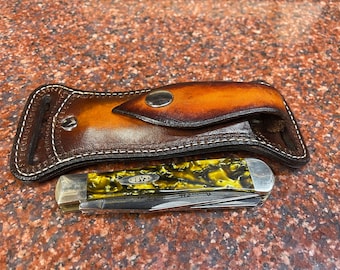 Leder-Messerscheide für Trapper Style Messer