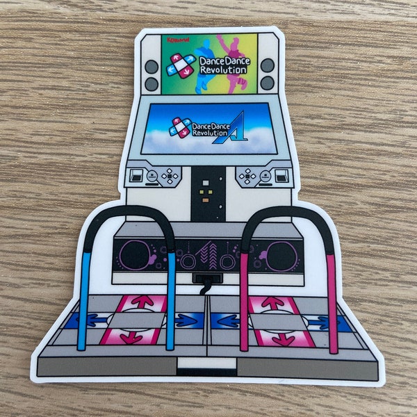 DDR A White Arcade Cabinet Sticker