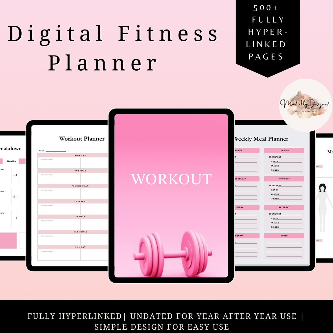 Goodnotes Fitness Planner Digital 2024 2025 Workout and Meal Planner Etsy
