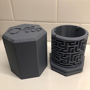 Customizable 3D Printed Maze Puzzle Box - Choose Your Color and add a name! - Slot for gift cards or money!  Two levels of Difficulty!