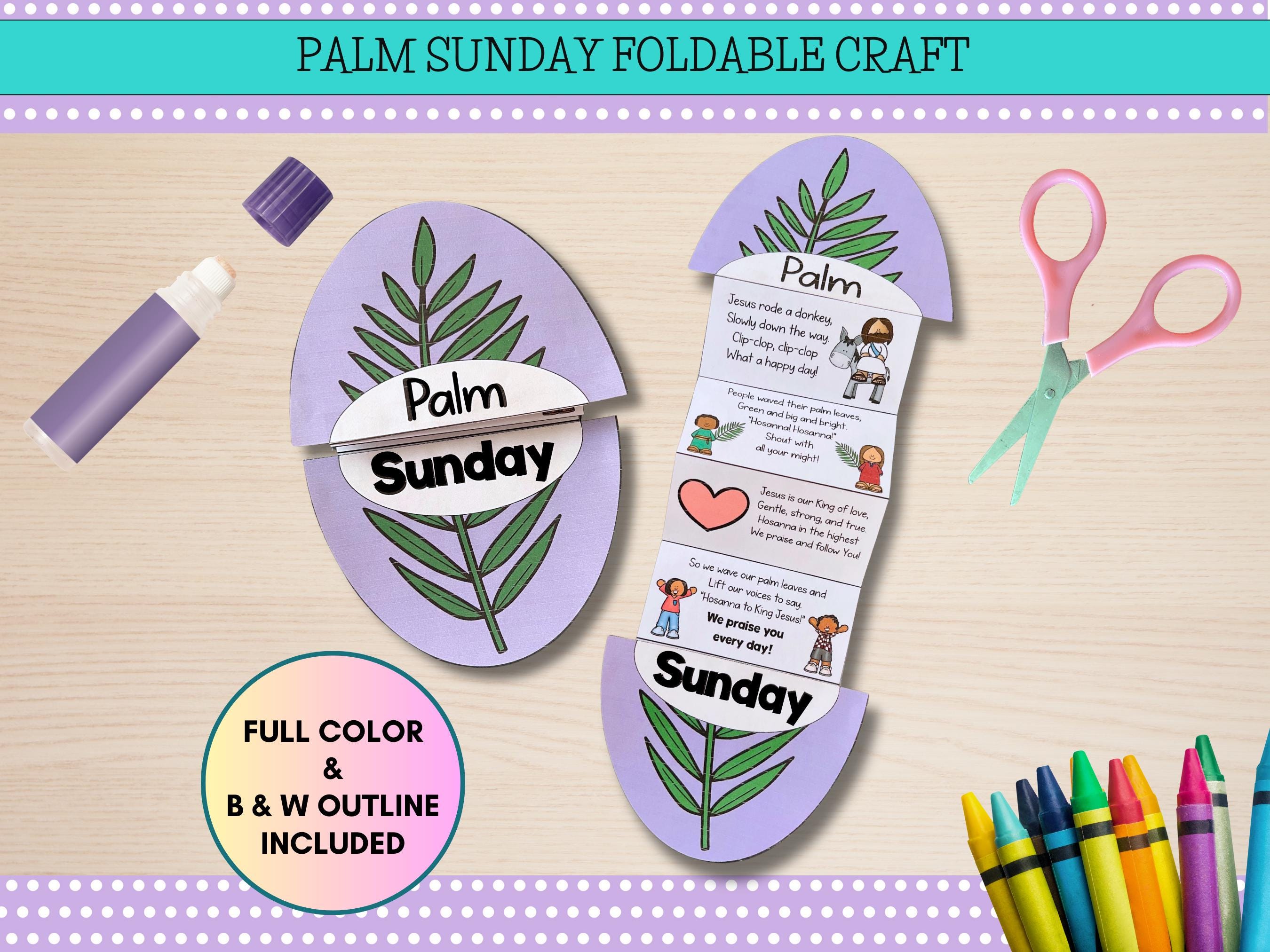 Palm Sunday Foldable Craft, Kids Holy Week Activity (digital Download ...