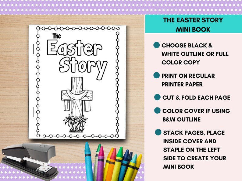 The Easter Story Mini Book Printable, Holy Week Craft, Sunday School ...