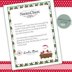 Santa Cam Letter, Printable letter to Santa