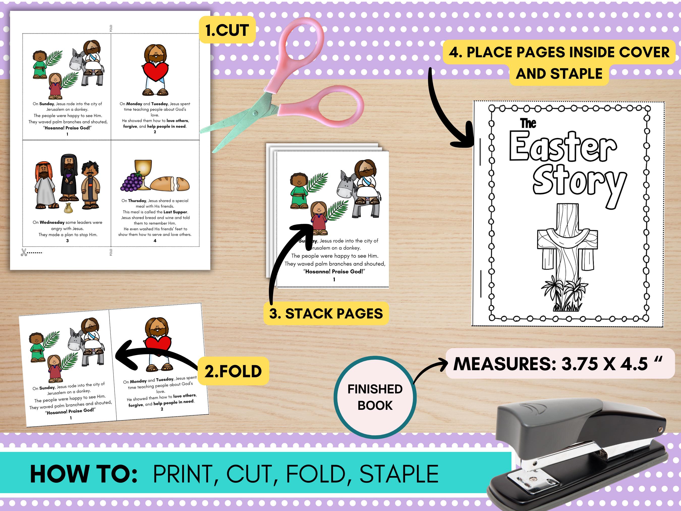 The Easter Story Mini Book Printable, Holy Week Craft, Sunday School ...