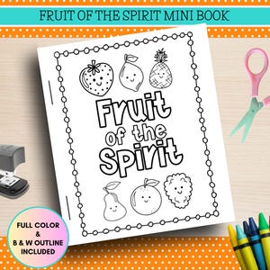 Printable Fruit of the Spirit Mini Book for kids, Fruits of the spirit Sunday School Craft, Christian Preschool Printables, Bible Craft