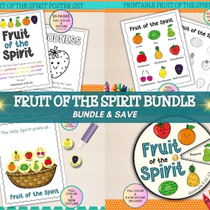 Printable Fruit of the Spirit BUNDLE, Fruits of the Spirit Activity Bundle, Christian Preschool Printable, Sunday School, Homeschool, VBS