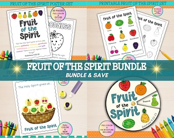 Fruit of the Spirit Printable Bundle, Sunday School Activity (Digital Download)