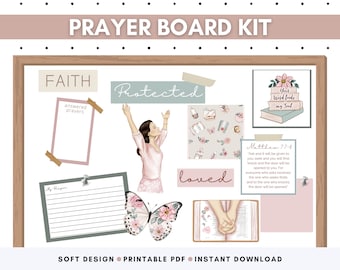 Kit de tablero de oración imprimible, tarjetas bíblicas (descarga digital)