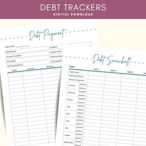 Debt Trackers, Printable Budget Planning, Debt Snowball Tracking, Printable Debt Tracking