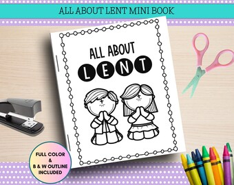 All About Lent Mini Book, Ash WednesdayCraft, Lent for Kids, Sunday School Craft