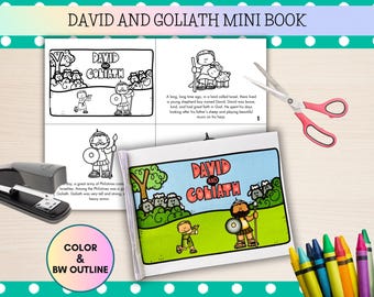 David and Goliath Mini Book, Bible Craft (PDF Pattern)