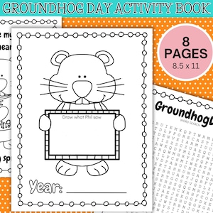 Printable Groundhog Day Activity Book, Groundhog Day Activities for kids