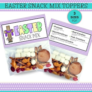 Die Ostern Geschichte Snack Mix Treat Toppers, druckbare Resurrection Story Snack Mix druckbare, Ostern Snack Mix