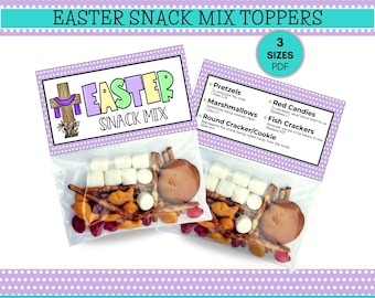 Easter Story Snack Mix Treat Toppers, Resurrection Story Printable (PDF)