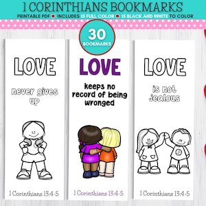 1 Korinther 13, christliche Valentinstag druckbare Lesezeichen, christliche Vorschule druckbare, Sonntagsschule, Hausschule, VBS