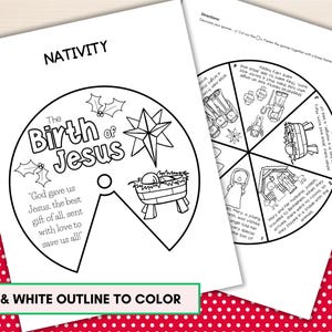 Printable Nativity Story Wheel, Birth of Jesus Spinner Craft for Kids ...