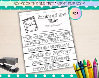 Old Testament Books of the Bible Printable Flip Book, Books of the Bible for Kids, Books of the Bible Craft, Sunday School Craft