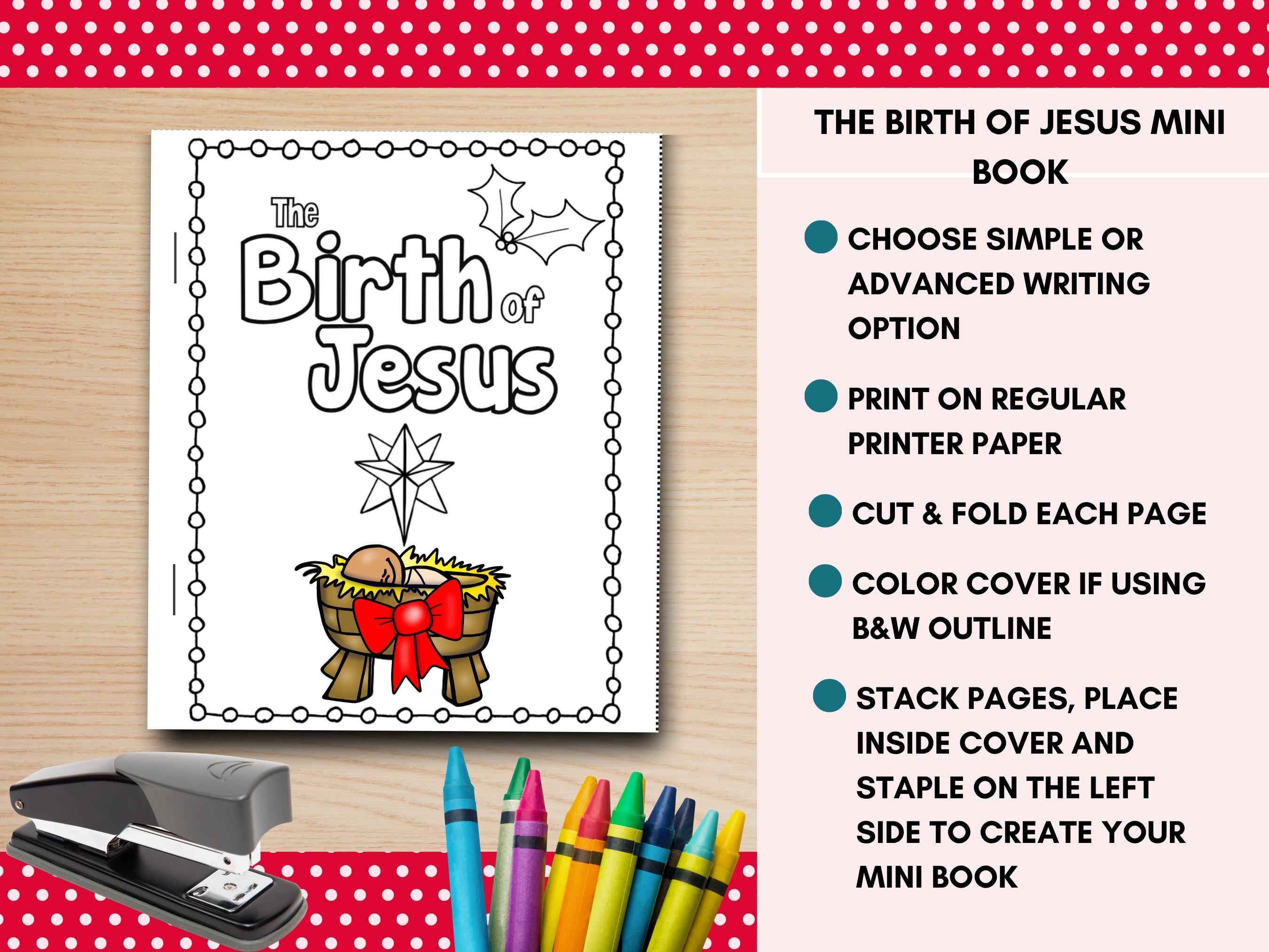 Printable the Birth of Jesus Mini Book for Kids, Nativity Printable ...