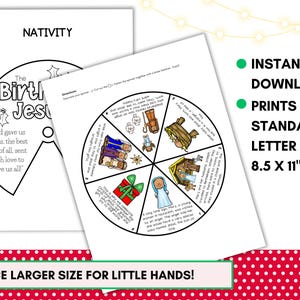 Printable Nativity Story Wheel, Birth of Jesus Spinner Craft for Kids ...