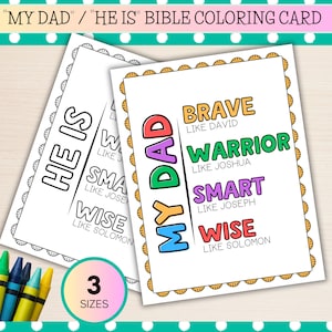 Tarjeta para colorear de la Biblia de mi papá imprimible, regalo de papá cristiano, tarjeta de cumpleaños imprimible papá, abuelo, tío abuelo imprimible
