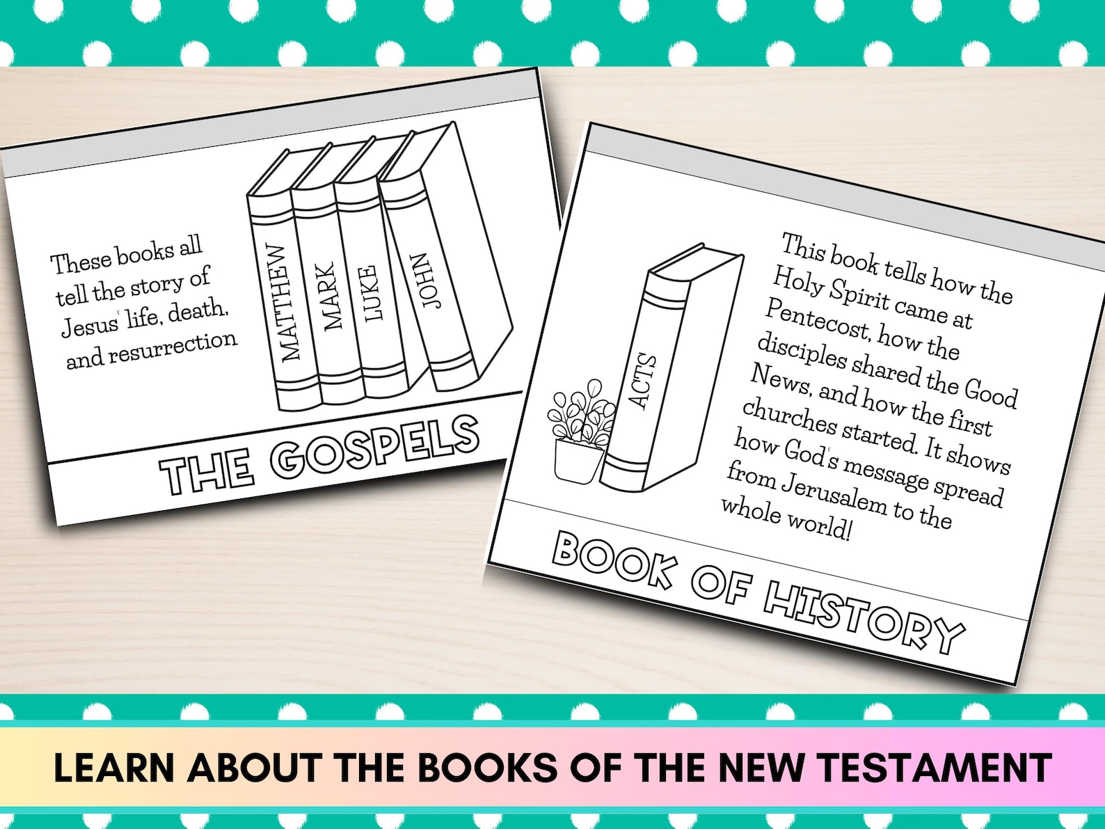 New Testament Books of the Bible Printable Flip Book, Books of the ...