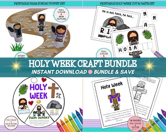Holy Week Craft Bundle, Christian Easter Activities (Digital Download)