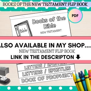 Libros del Antiguo Testamento de la Biblia: libro imprimible, libros de la Biblia para niños, manualidades de libros de la Biblia, manualidades para la escuela dominical imagen 9